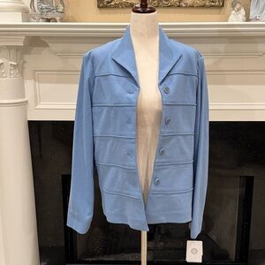 Doncaster Light Blue Structured Knit Jacket | Size 14M | NWT